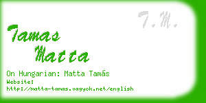 tamas matta business card